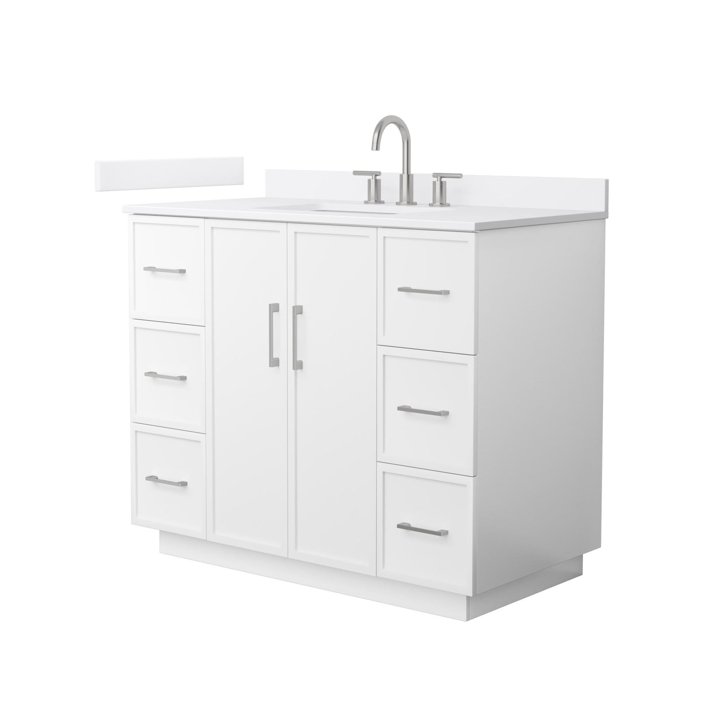 Elan TK Bathroom Vanity with Countertop 42 inch Single Sink 3-hole Faucet Setup