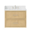 Custom image for Scandinavian Oak with Brushed Nickel Trim / White Quartz / No Mirror