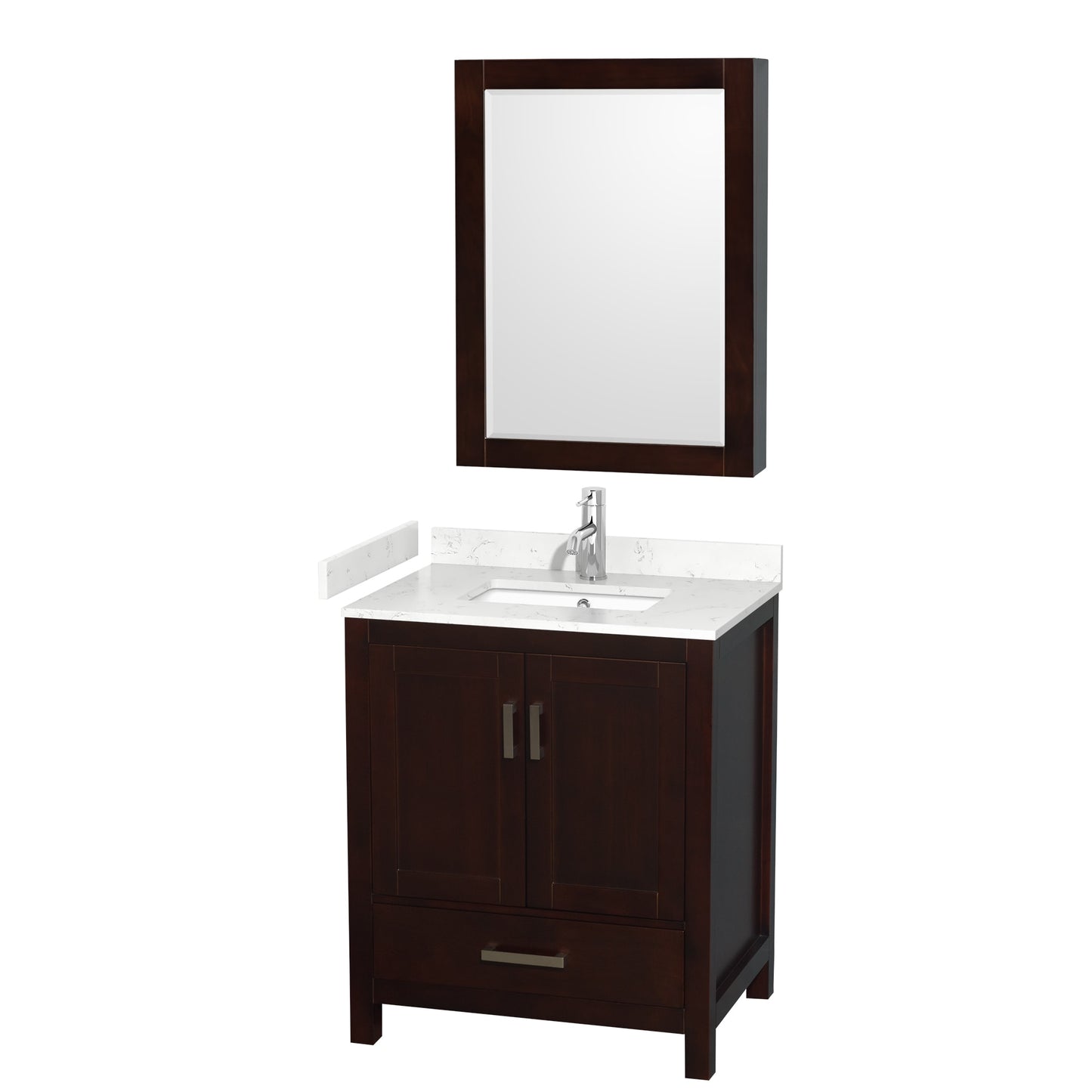 Sheffield Bathroom Vanity with Countertop 30 inch Single Sink Single hole Faucet Setup