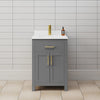 Custom image for Dark Gray with Brushed Gold Trim / White Cultured Marble / No Mirror