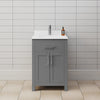 Custom image for Dark Gray with Brushed Nickel Trim / White Cultured Marble / No Mirror