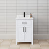 Custom image for White with Matte Black Trim / White Cultured Marble / No Mirror