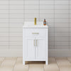 Custom image for White with Brushed Gold Trim / White Cultured Marble / No Mirror