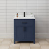 Custom image for Dark Blue with Matte Black Trim / Carrara Cultured Marble / No Mirror