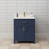Custom image for Dark Blue with Brushed Gold Trim / Carrara Cultured Marble / No Mirror