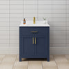 Custom image for Dark Blue with Brushed Gold Trim / White Cultured Marble / No Mirror