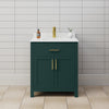 Custom image for Green with Brushed Gold Trim / Carrara Cultured Marble / No Mirror