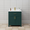 Custom image for Green with Brushed Gold Trim / White Cultured Marble / No Mirror