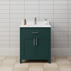 Custom image for Green with Brushed Nickel Trim / White Cultured Marble / No Mirror