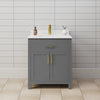 Custom image for Dark Gray with Brushed Gold Trim / Carrara Cultured Marble / No Mirror