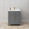 Custom image for Dark Gray with Brushed Gold Trim / White Cultured Marble / No Mirror