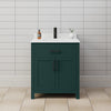 Custom image for Green with Matte Black Trim / Carrara Cultured Marble / No Mirror