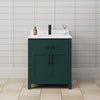 Custom image for Green with Matte Black Trim / White Cultured Marble / No Mirror