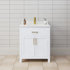 Custom image for White with Brushed Gold Trim / Carrara Cultured Marble / No Mirror