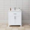Custom image for White with Brushed Nickel Trim / Carrara Cultured Marble / No Mirror