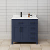 Custom image for Dark Blue with Matte Black Trim / White Cultured Marble / No Mirror