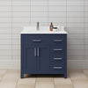 Custom image for Dark Blue with Brushed Nickel Trim / White Cultured Marble / No Mirror