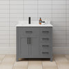 Custom image for Dark Gray with Matte Black Trim / Carrara Cultured Marble / No Mirror