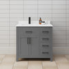 Custom image for Dark Gray with Matte Black Trim / White Cultured Marble / No Mirror