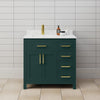 Custom image for Green with Brushed Gold Trim / Carrara Cultured Marble / No Mirror