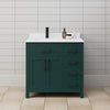 Custom image for Green with Matte Black Trim / White Cultured Marble / No Mirror