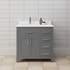 Custom image for Dark Gray with Brushed Nickel Trim / White Cultured Marble / No Mirror