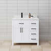 Custom image for White with Matte Black Trim / Carrara Cultured Marble / No Mirror