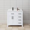 Custom image for White with Matte Black Trim / White Cultured Marble / No Mirror