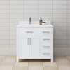 Custom image for White with Brushed Nickel Trim / White Cultured Marble / No Mirror