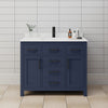 Custom image for Dark Blue with Matte Black Trim / Carrara Cultured Marble / No Mirror