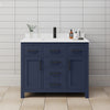 Custom image for Dark Blue with Matte Black Trim / White Cultured Marble / No Mirror