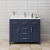 Custom image for Dark Blue with Brushed Nickel Trim / Carrara Cultured Marble / No Mirror