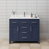Custom image for Dark Blue with Brushed Nickel Trim / White Cultured Marble / No Mirror