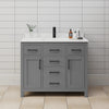 Custom image for Dark Gray with Matte Black Trim / Carrara Cultured Marble / No Mirror
