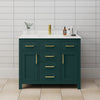 Custom image for Green with Brushed Gold Trim / Carrara Cultured Marble / No Mirror