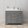 Custom image for Dark Gray with Brushed Gold Trim / White Cultured Marble / No Mirror