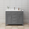 Custom image for Dark Gray with Brushed Nickel Trim / White Cultured Marble / No Mirror