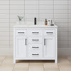 Custom image for White with Matte Black Trim / Carrara Cultured Marble / No Mirror
