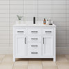Custom image for White with Matte Black Trim / White Cultured Marble / No Mirror