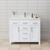 Custom image for White with Brushed Nickel Trim / Carrara Cultured Marble / No Mirror