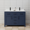 Custom image for Dark Blue with Matte Black Trim / Carrara Cultured Marble / No Mirror