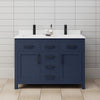 Custom image for Dark Blue with Matte Black Trim / White Cultured Marble / No Mirror
