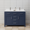 Custom image for Dark Blue with Brushed Nickel Trim / White Cultured Marble / No Mirror
