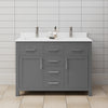 Custom image for Dark Gray with Brushed Nickel Trim / White Cultured Marble / No Mirror