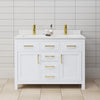 Custom image for White with Brushed Gold Trim / Carrara Cultured Marble / No Mirror