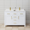 Custom image for White with Brushed Gold Trim / White Cultured Marble / No Mirror