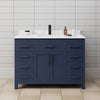 Custom image for Dark Blue with Matte Black Trim / Carrara Cultured Marble / No Mirror