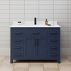 Custom image for Dark Blue with Matte Black Trim / White Cultured Marble / No Mirror