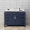 Custom image for Dark Blue with Brushed Nickel Trim / Carrara Cultured Marble / No Mirror