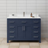 Custom image for Dark Blue with Brushed Nickel Trim / White Cultured Marble / No Mirror